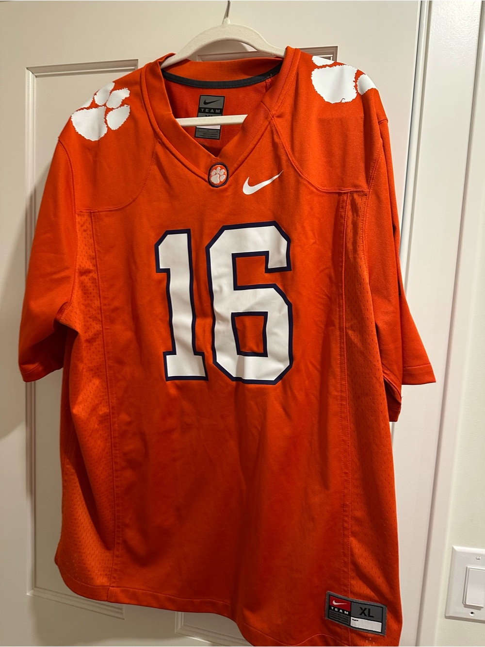 Nike Men’s Clemson Football Jersey #16 with White Accents